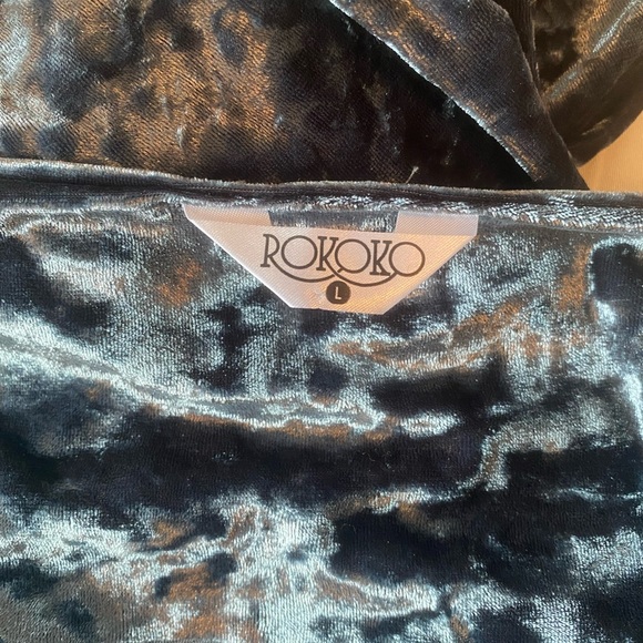 ASOS Velvet Maxi Dress in gray/blue - Picture 2 of 5